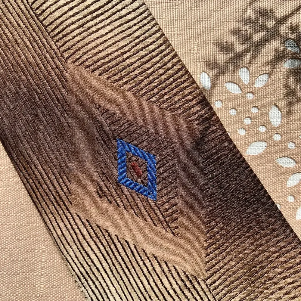 Town Craft Brown & Tan Diamond Print Necktie
